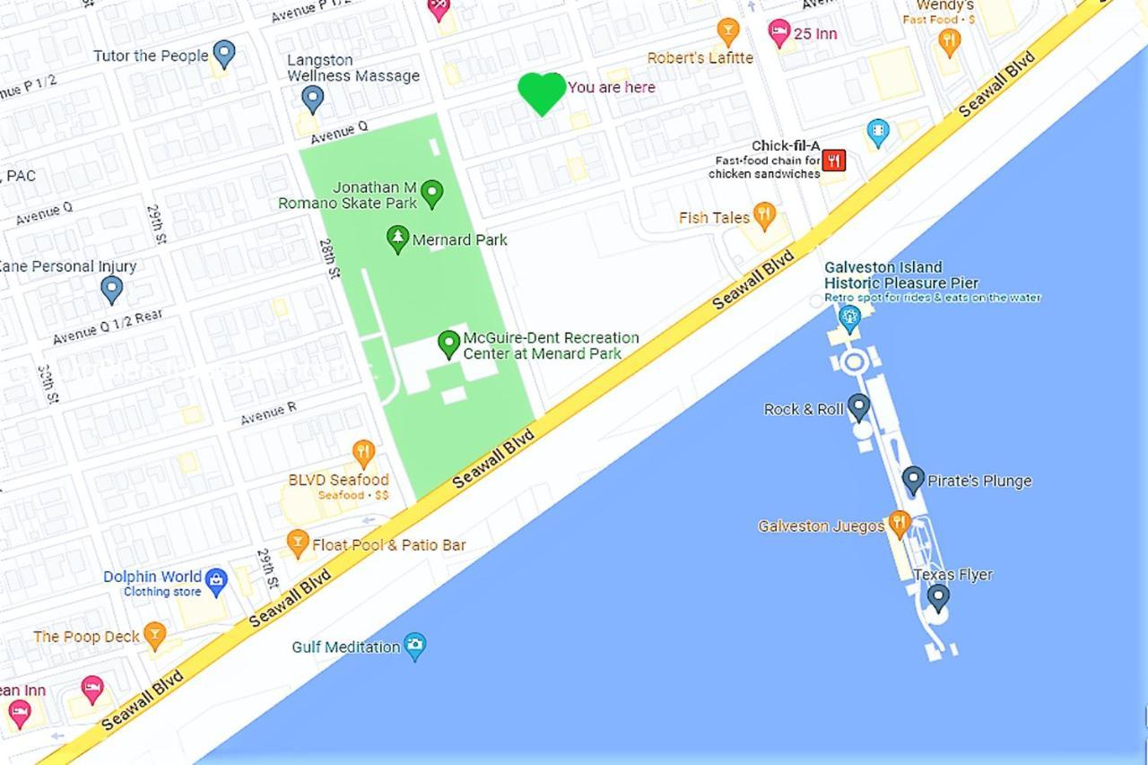 Casaazul-2605A-Couples Retreat By Beach & Pleasure Pier 1 Block Away- 2Bed 2Bath- 7 Minutes To Cruise Terminal 갤버스턴 외부 사진